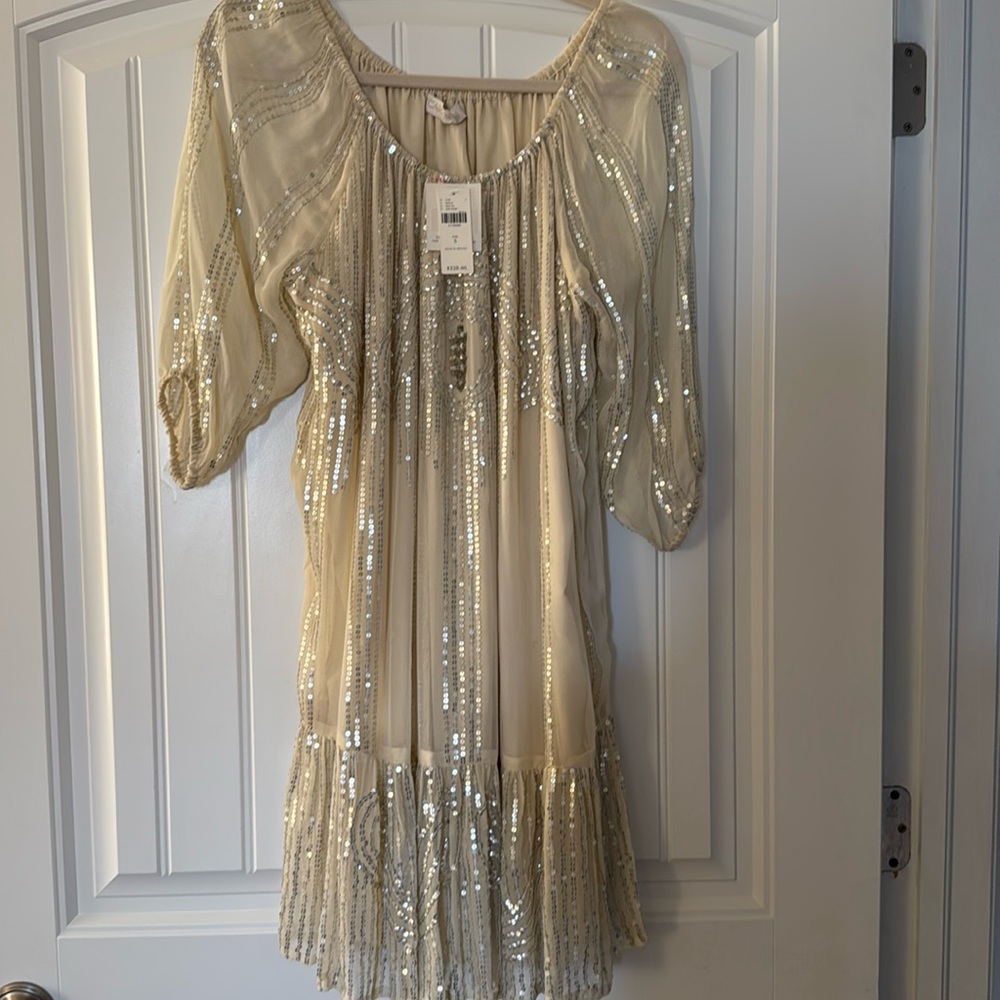 Anthropologie Sequence Dress in Ivory